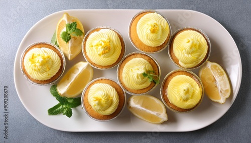 Obraz na płótnie yellow lemon cupcakes w salonie
