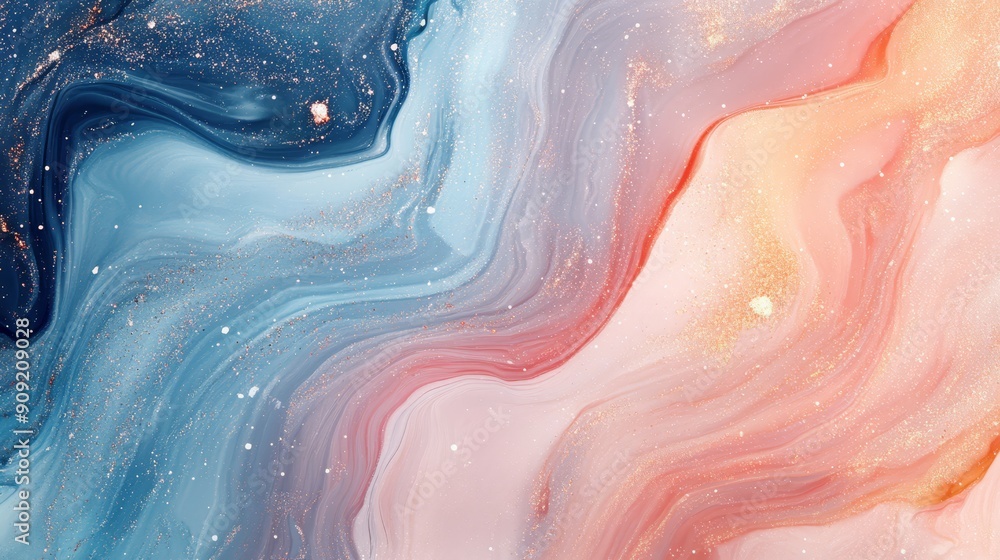 Fototapeta premium Abstract marble texture in pastel soft color with glitter sparkles with shimmering glitter details. Marble stone flat top view backgrounds