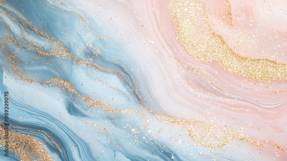 Obraz premium Abstract marble texture in pastel soft color with glitter sparkles with shimmering glitter details. Marble stone flat top view backgrounds