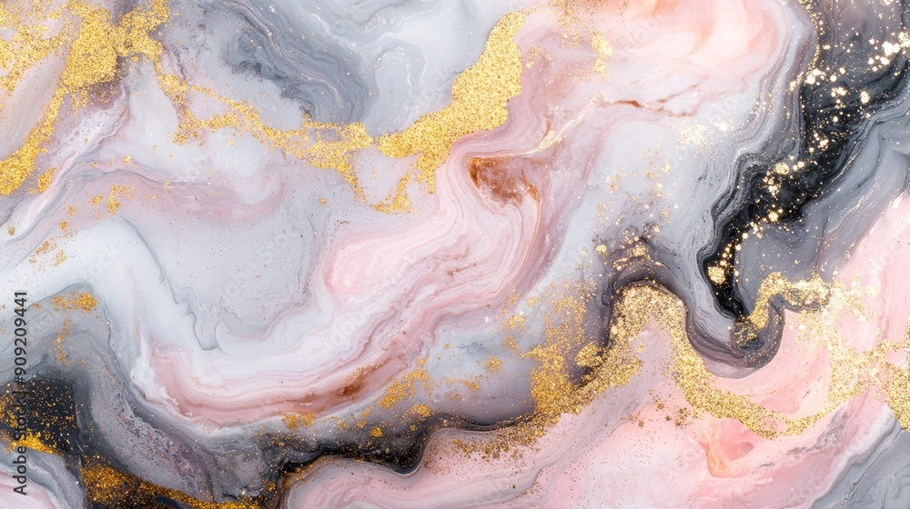Obraz premium Abstract marble texture in pastel soft color with glitter sparkles with shimmering glitter details. Marble stone flat top view backgrounds