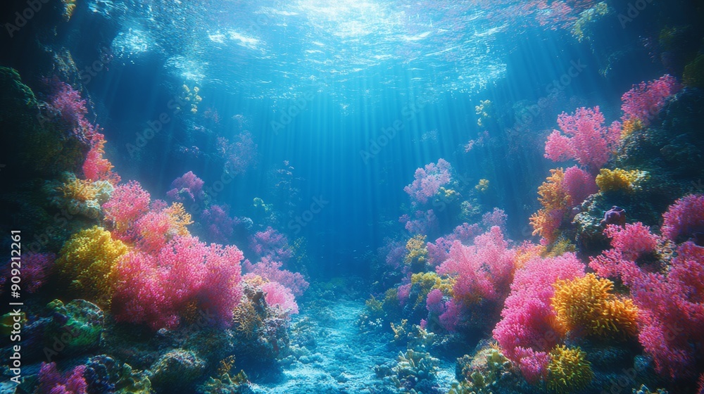 Vibrant underwater scene of a coral reef with colorful corals and fish. Ideal for marine life themes, ocean conservation, and nature backgrounds Vibrant underwater scene of a coral reef with colorful corals and fish. Ideal for marine life themes, ocean conservation, and nature backgrounds