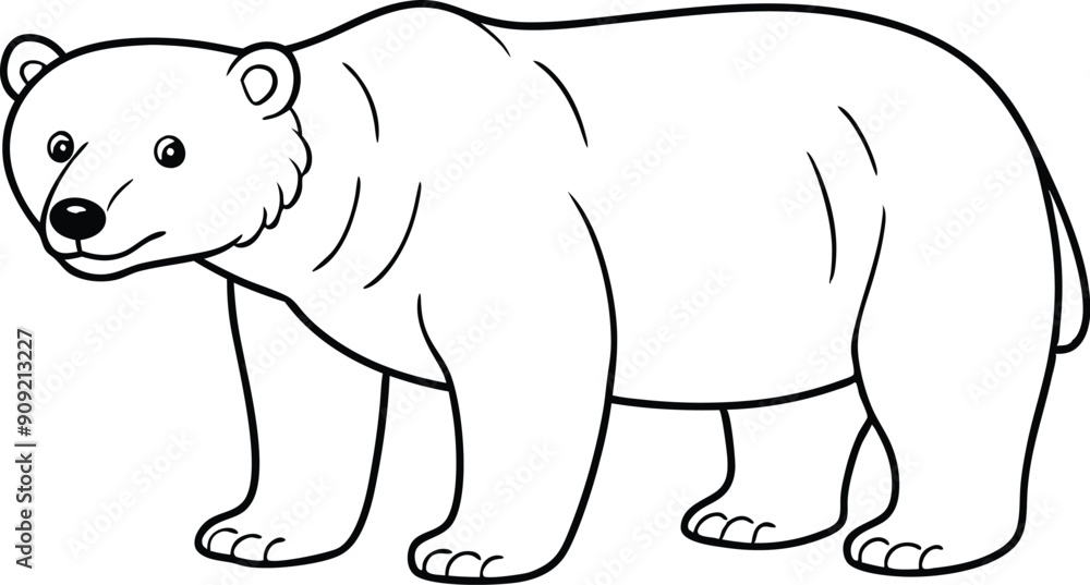 Fototapeta premium Doodle of cute animal sketch. outline vector illustration. Linear vector children's illustration set of cute forest Animals