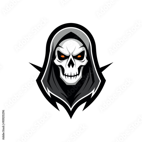 Grim Reaper Skull Logo Vector Illustration, Grim reaper logo for your design