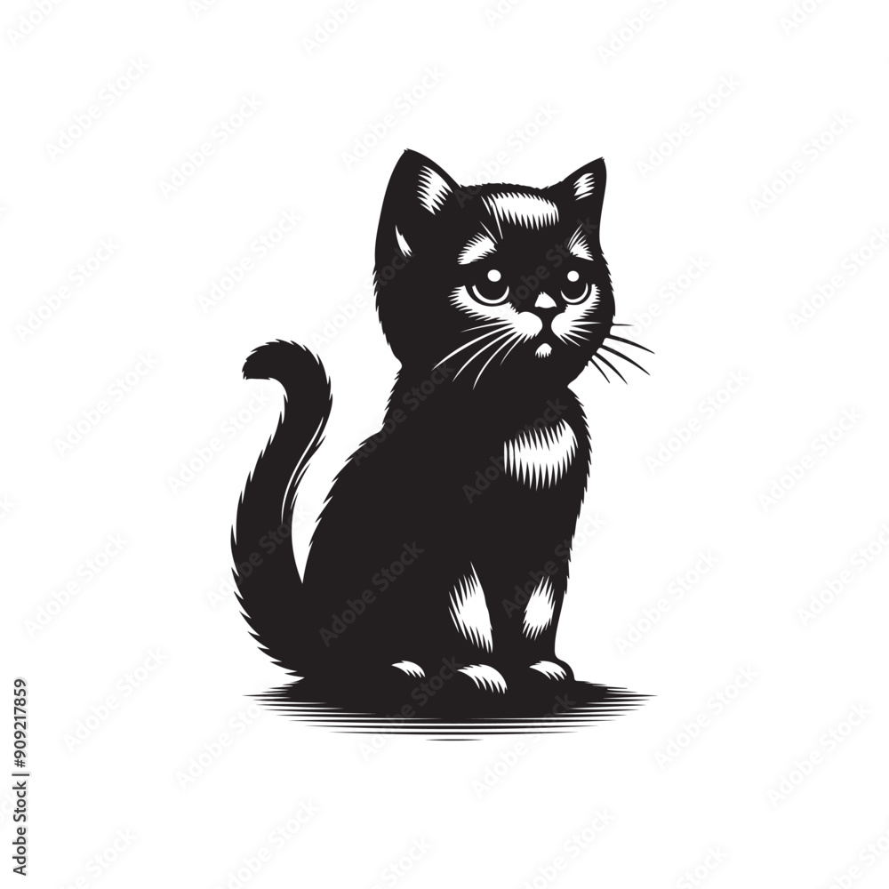 Fototapeta premium Cat Silhouette Vector Illustration