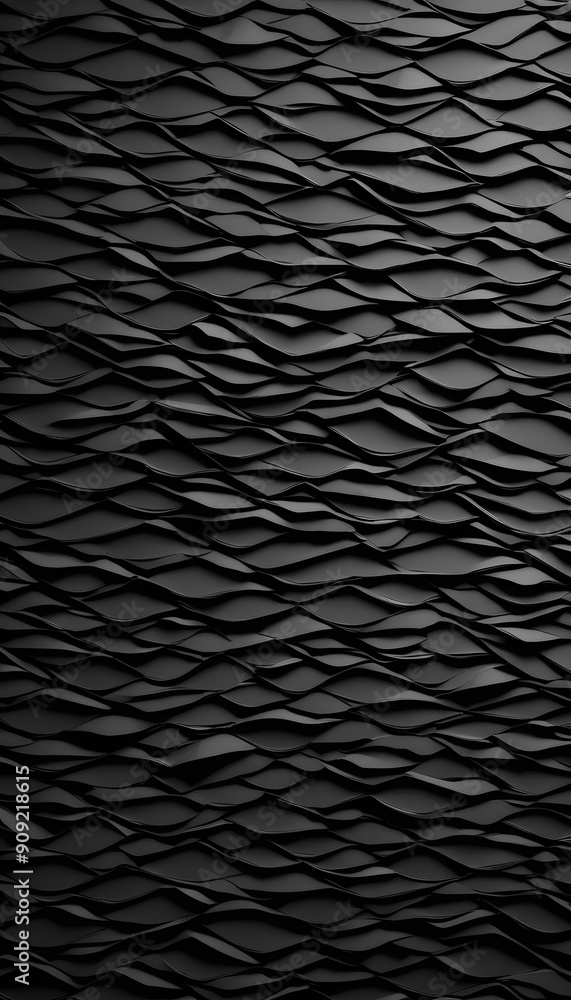 A textured black surface with wavy, undulating patterns resembling crumpled fabric or paper. The design creates a sense of depth and movement, ideal for backgrounds or abstract art. A textured black surface with wavy, undulating patterns resembling crumpled fabric or paper. The design creates a sense of depth and movement, ideal for backgrounds or abstract art.