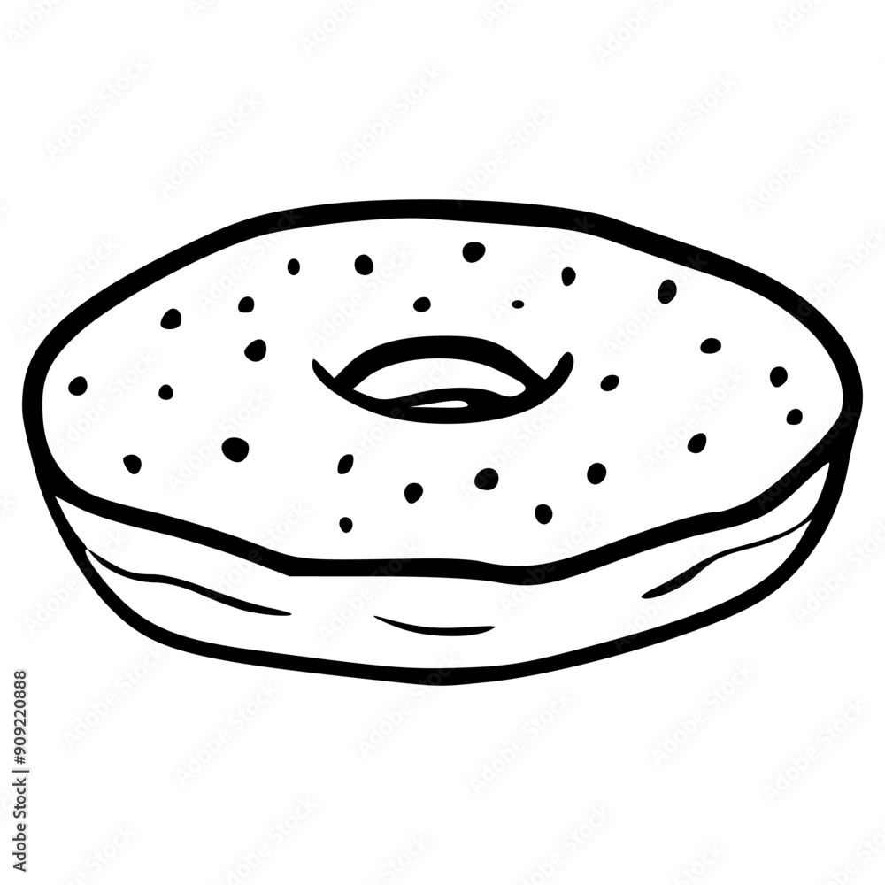 donuts with sprinkles topping hand drawn outline illustration donuts with sprinkles topping hand drawn outline illustration