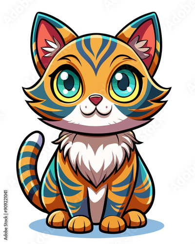 cat vector colorful t-shirt design,cat transparent background printable svg design