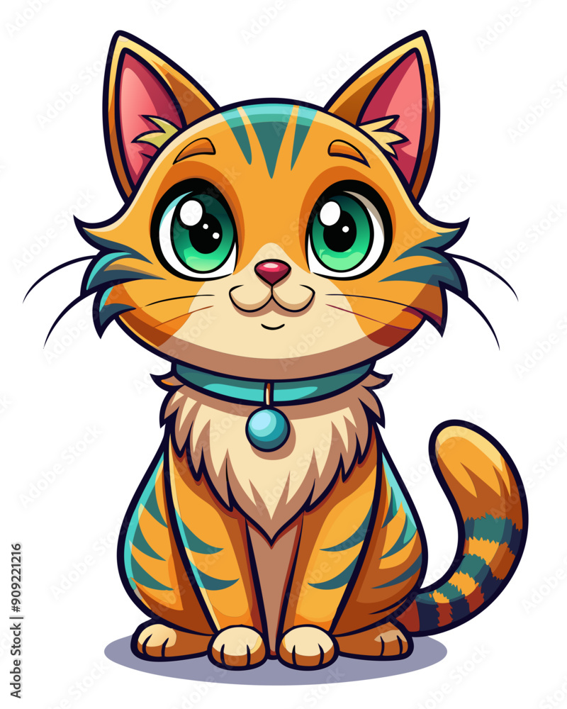 Obraz premium cat vector colorful t-shirt design,cat transparent background printable svg design