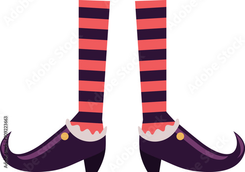 Fairy legs cartoon icon. Striped stockings in shoes