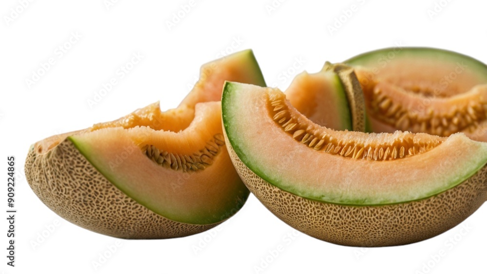 sliced cantaloupe melon path isolated sliced cantaloupe melon path isolated