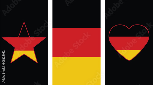 Free Download National flag concept, German flag set, Phone wallpaper set, German flag, Story templates, wallpaper vector. Phone wallpaper, Vector illustration. Trendy background. Print - GFXLoad