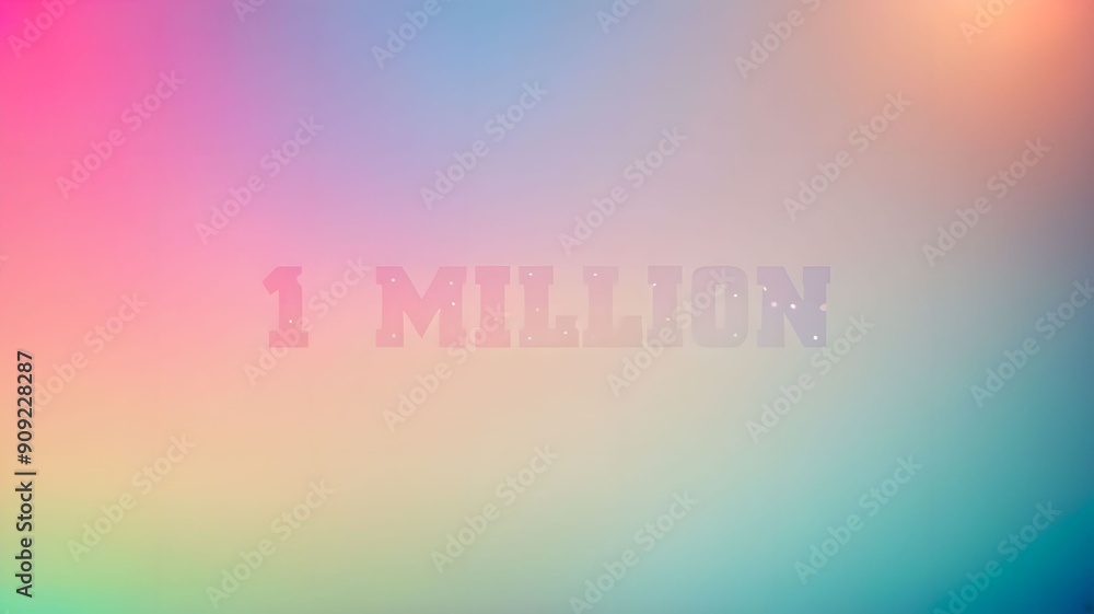 Fototapeta premium text 1 million, multicolored bokeh, pastel colors