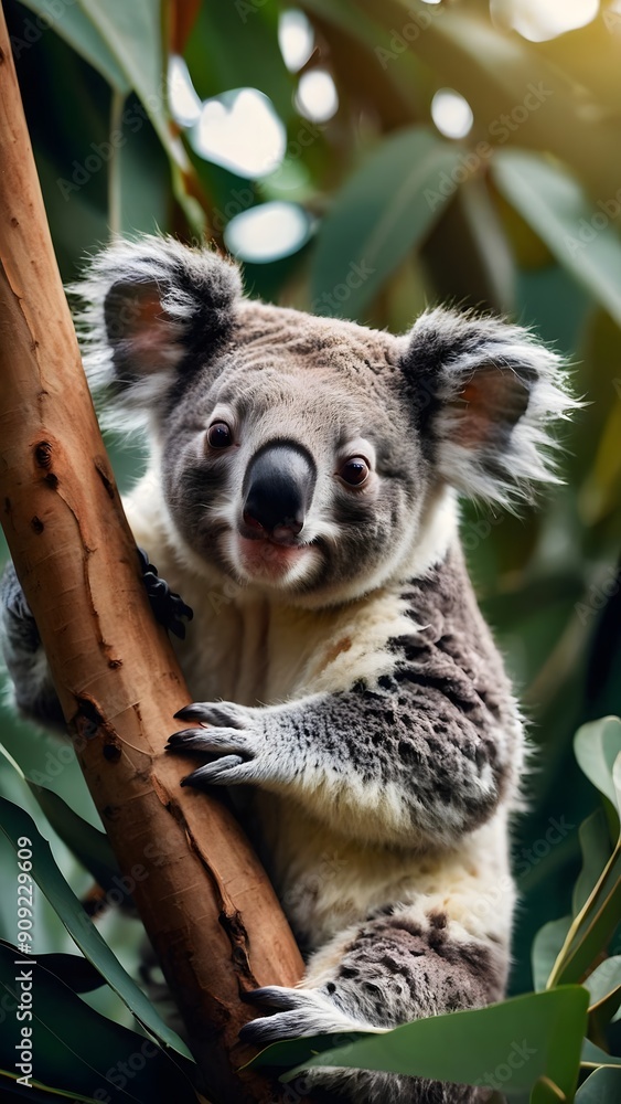 Fototapeta premium Koala Sitting in Eucalyptus Tree