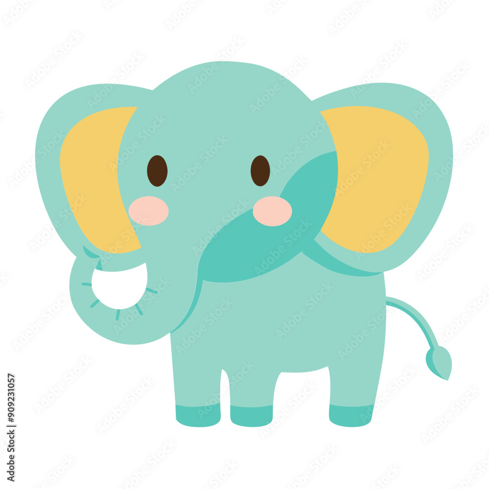 Obraz premium Elephant, cute animal vector, suitable for kids, education, edutainment, fabric, wallpaper, apparel.