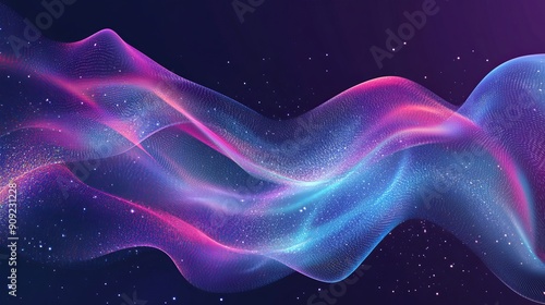 Fototapeta Naklejka Na Ścianę i Meble -  An illustration of an abstract stream featuring artificial intelligence and big data with technology AI data transfer data flow large language models and generative AI