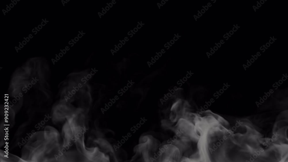 Smoke rising over black with alpha channel for a transparent background, 4k resolution 24p, seamless loop so you can create any duration Smoke rising over black with alpha channel for a transparent background, 4k resolution 24p, seamless loop so you can create any duration