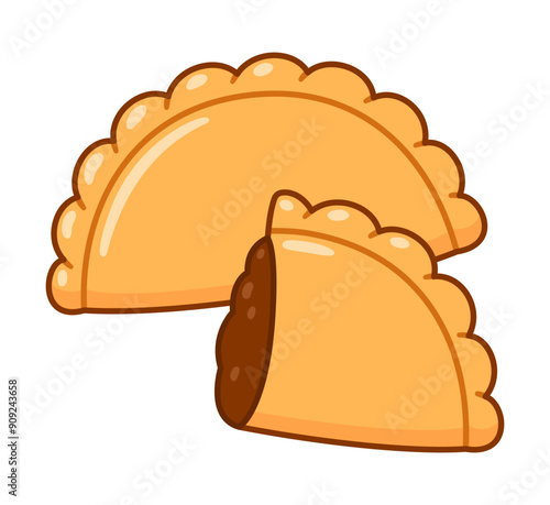 Traditional meat empanada drawing
