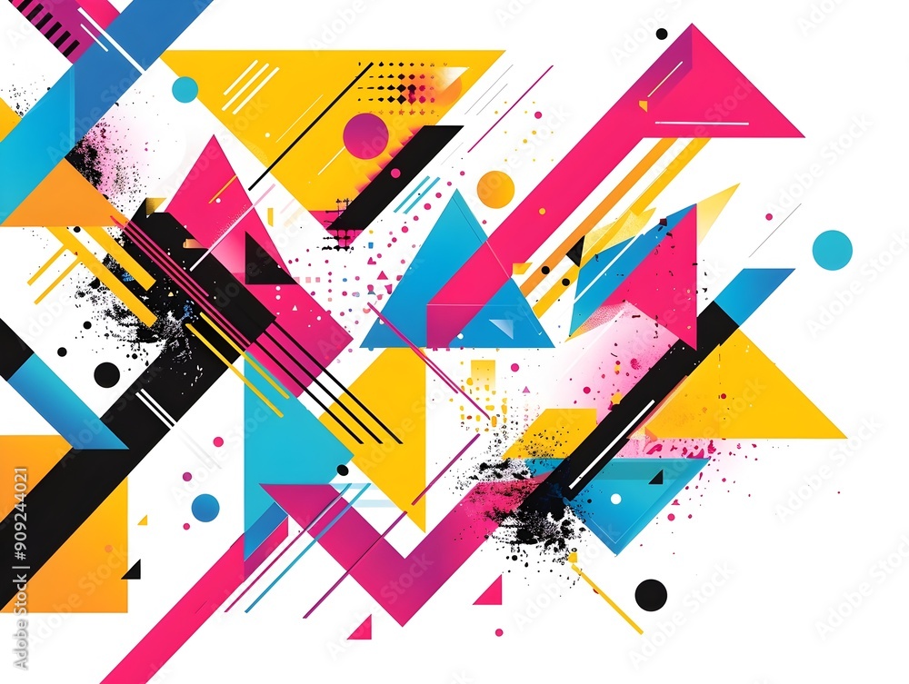 Vibrant Abstract Geometric Shapes Sticker Design for Fashion and Decor Vibrant Abstract Geometric Shapes Sticker Design for Fashion and Decor