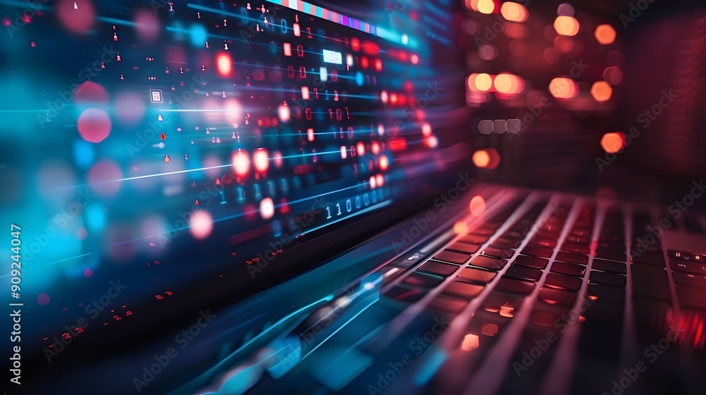 Futuristic Cybersecurity Endpoint Protection for Digital Devices with Glowing Abstract Visualization Futuristic Cybersecurity Endpoint Protection for Digital Devices with Glowing Abstract Visualization