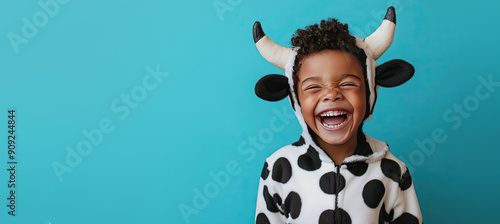 Cute Boy Dressed as a Cow f...
