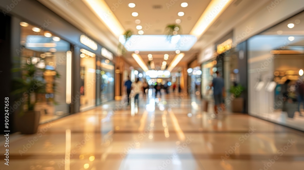 Motion-blurred view of a modern shopping mall with sleek architecture and bright lighting. Contemporary retail space concept. Motion-blurred view of a modern shopping mall with sleek architecture and bright lighting. Contemporary retail space concept.