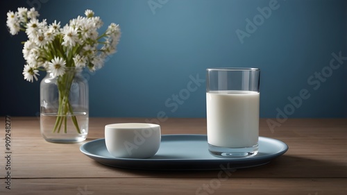 glass of milk on the table