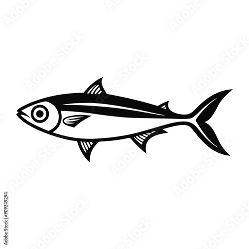 vector art illustration of a Sardine fish 