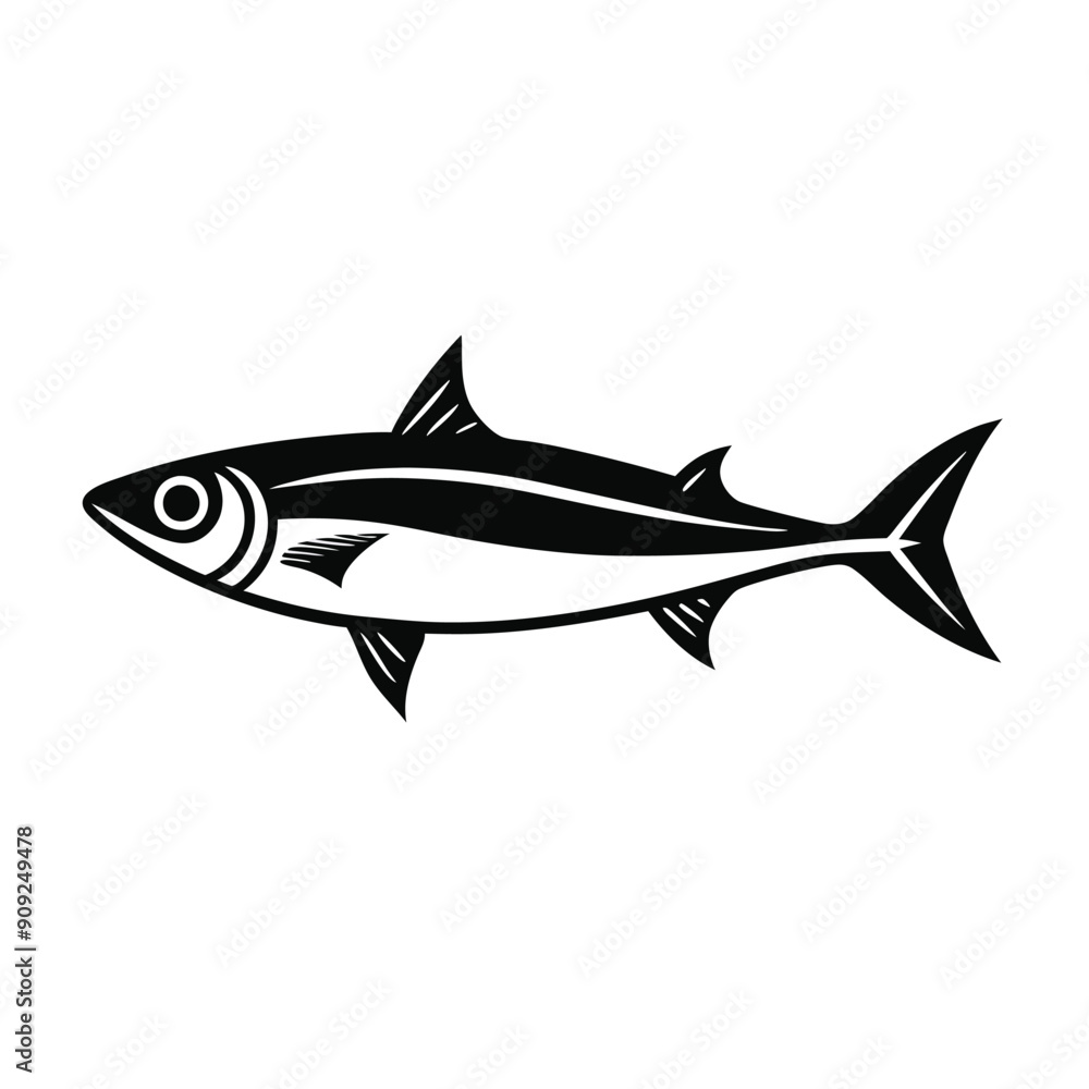 Naklejka premium vector art illustration of a Sardine fish 