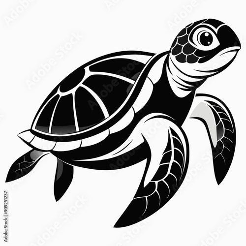 Beautiful turtle vector illustration 