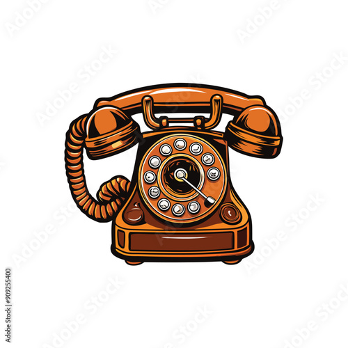Old vintage a classic rotary dial telephone logo