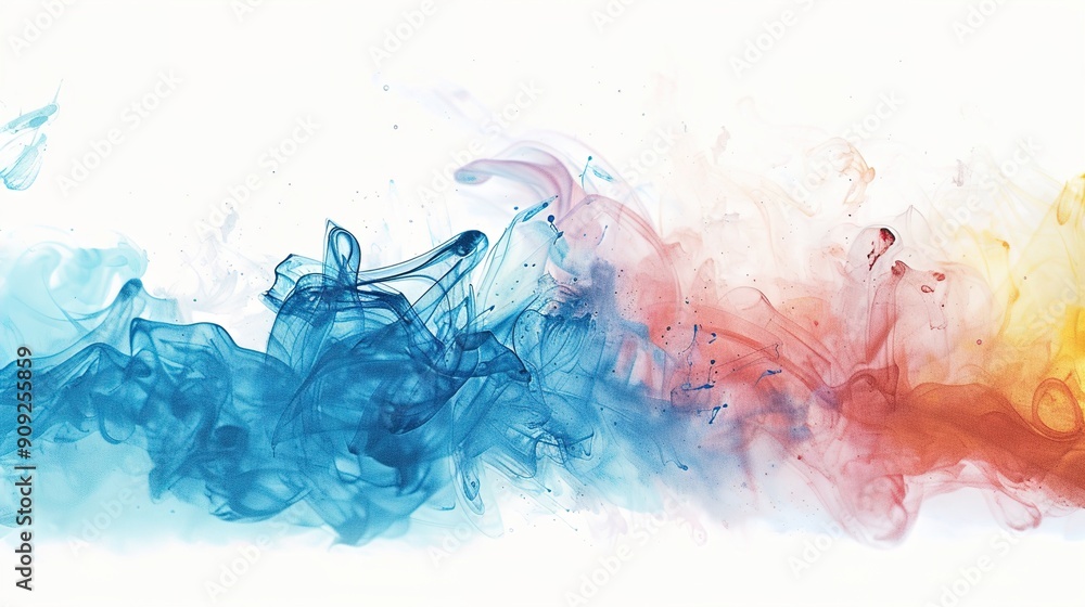 Colorful abstract painting on solid white background. Colorful abstract painting on solid white background.