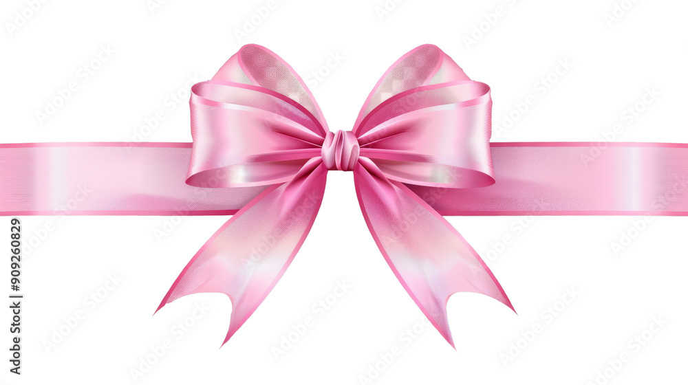 Pink Satin Bow with Ribbon Isolated on White Background, bow , ribbon , decoration , gift Pink Satin Bow with Ribbon Isolated on White Background, bow , ribbon , decoration , gift