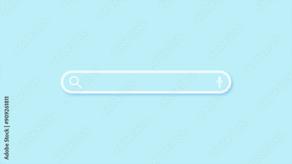 Minimal web search engine bar motion graphics with magnifying glass icon Minimal web search engine bar motion graphics with magnifying glass icon