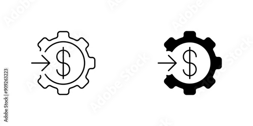 Gear and dollar sign icon,
 financial settings, money management, cost control, budget optimization, business process, workflow automation