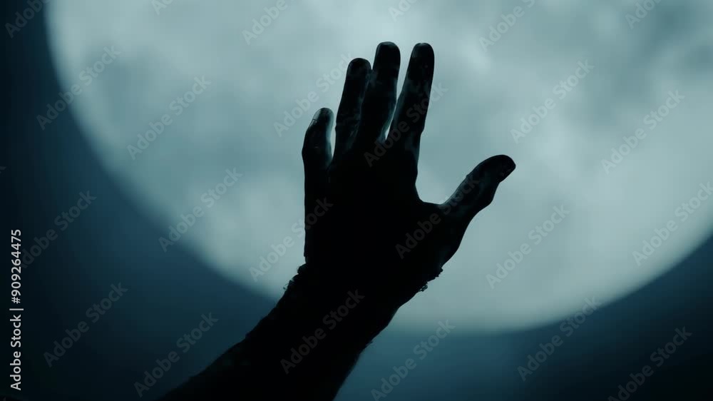 Zombie hand reaching up at the moon Zombie hand reaching up at the moon
