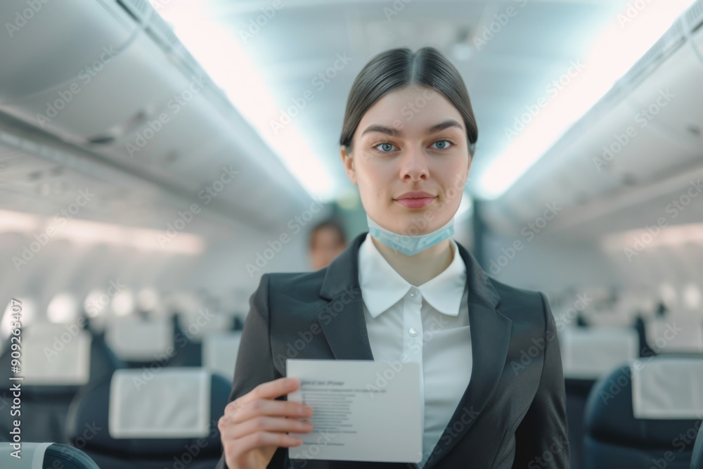 Flight Attendant in Airplane Cabin Flight Attendant in Airplane Cabin