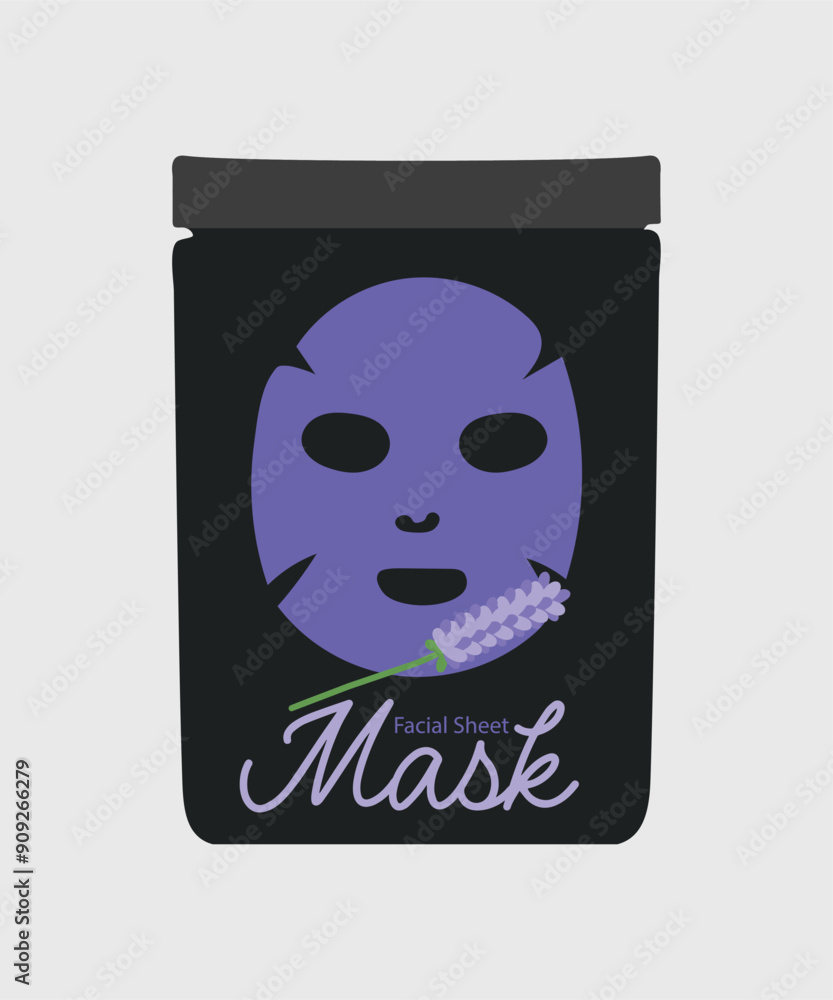 Flat Design Design Illustration with Mask at Lavender Flat Design Design Illustration with Mask at Lavender