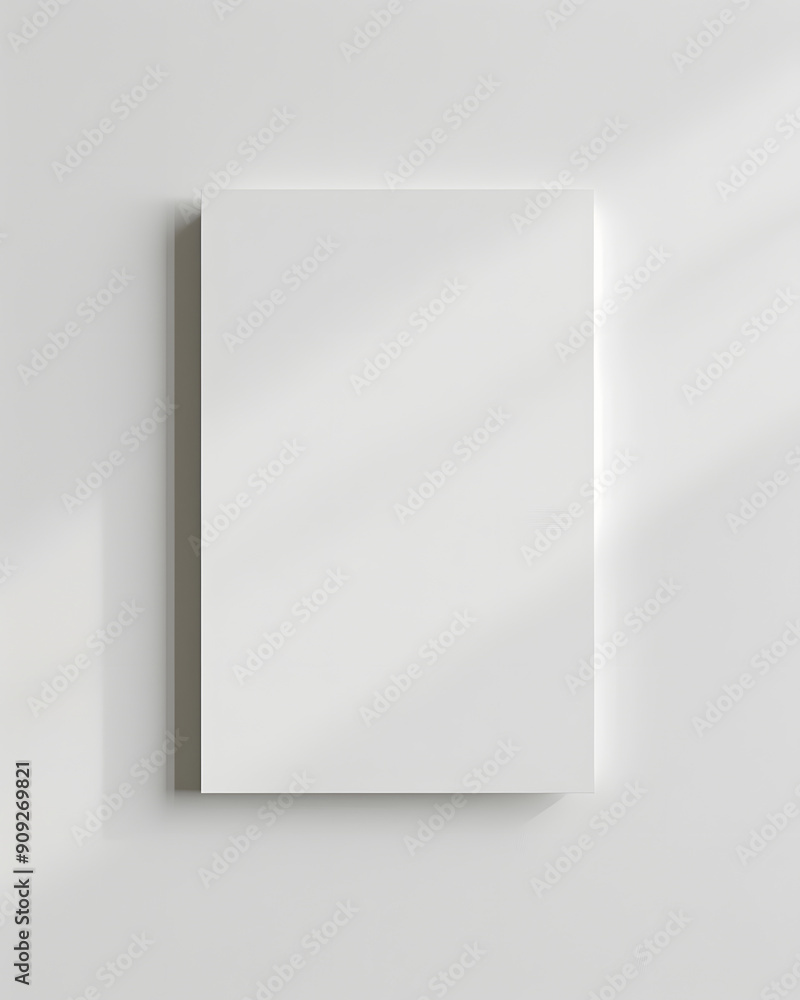Minimalist white canvas with soft shadows, providing a clean and elegant surface for art, photography, or design presentations, ideal for modern and contemporary interior aesthetics