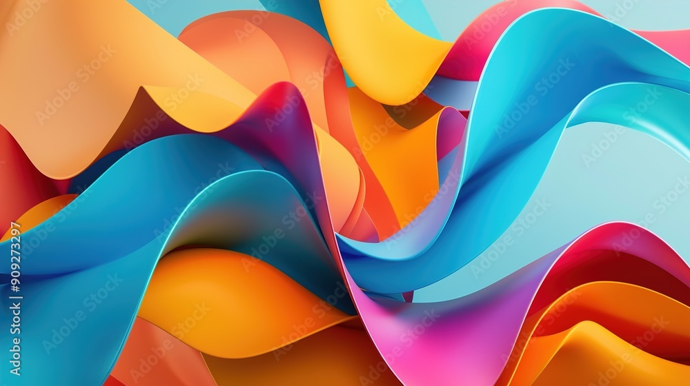 Vibrant abstract 3D design on isolated solid color background. Vibrant abstract 3D design on isolated solid color background.