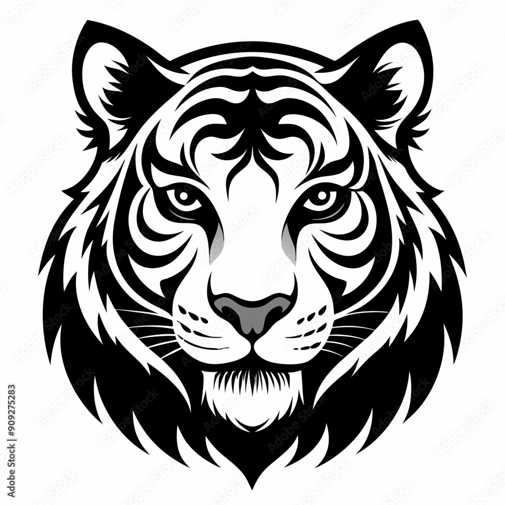 Obraz premium Beautiful Tiger head vector illustration