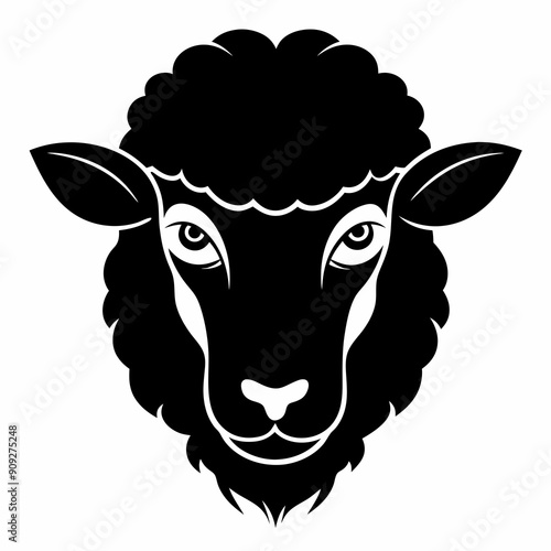 Beautiful sheep head vector illustration  photo