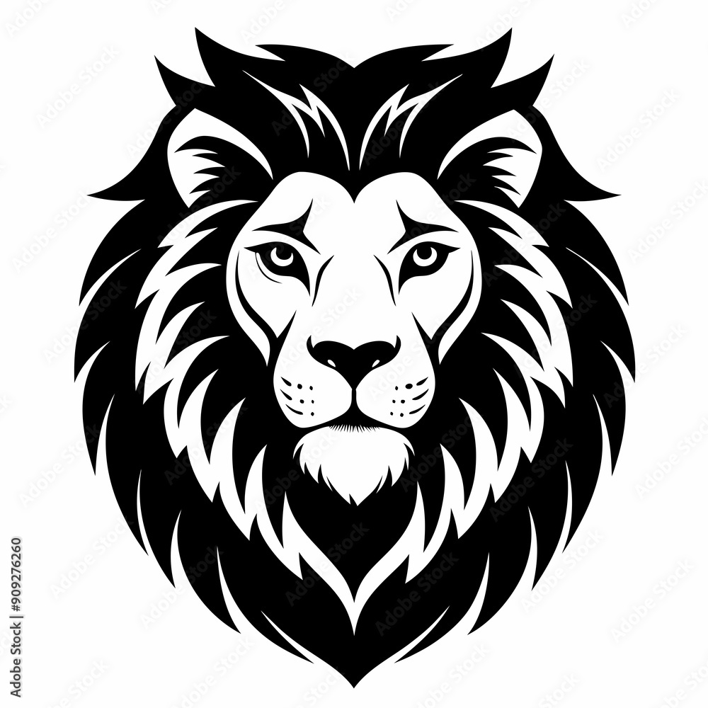 Obraz premium Beautiful lion head vector illustration 