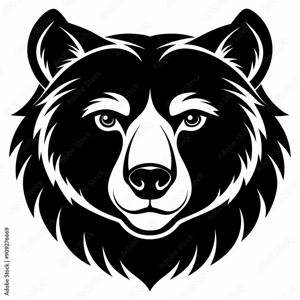 Fototapeta premium Beautiful bear head vector illustration 
