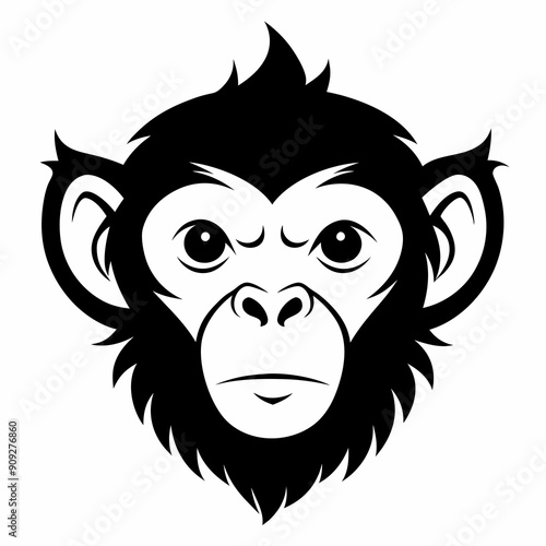 Monkey head vector illustration 