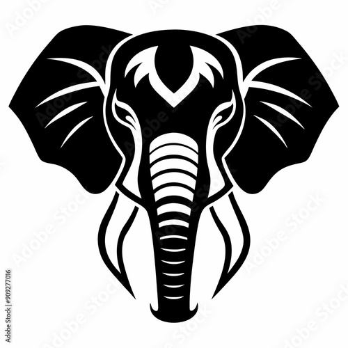 Elephant head vector illustration 