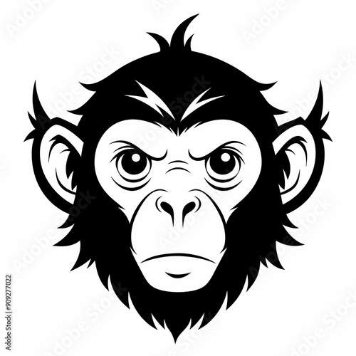 Monkey head vector illustration 