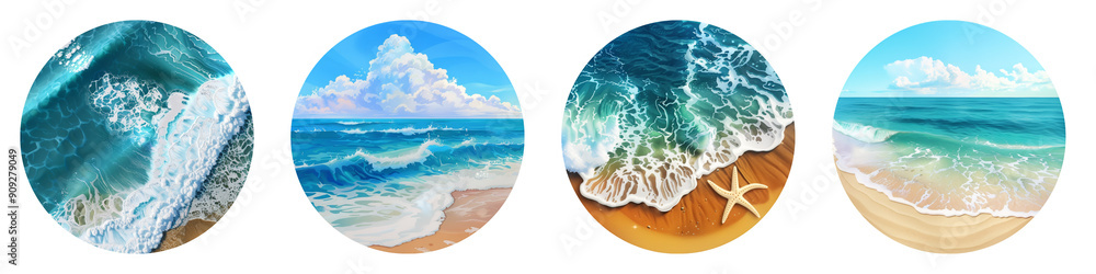 Seaside clipart collection, symbol, logos, icons isolated on transparent background Seaside clipart collection, symbol, logos, icons isolated on transparent background