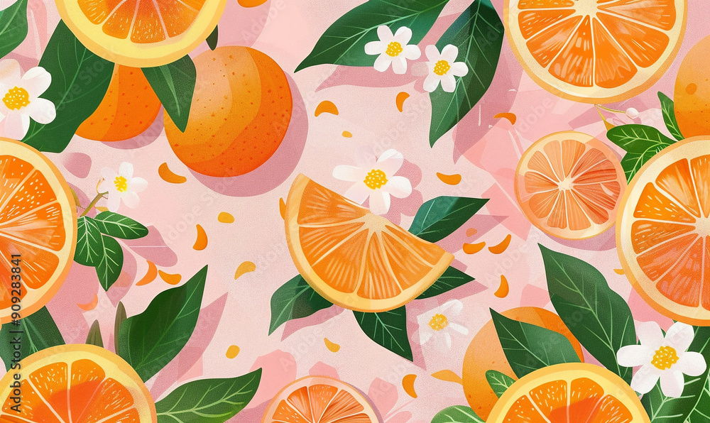 pattern with oranges pattern with oranges