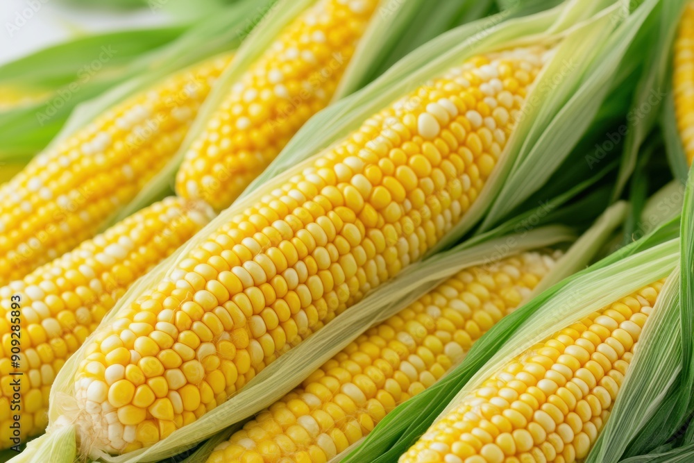 Beautiful corn cob for healthy eating on light background Beautiful corn cob for healthy eating on light background