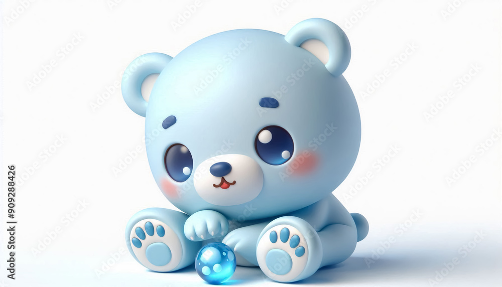 3D funny bear cartoon on white background 3D funny bear cartoon on white background